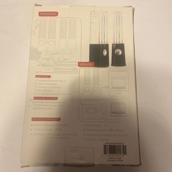 Digital Energy Desktop Dancing Water Speakers New in Box NWT - Picture 5 of 9